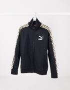 Puma Classics T7 Animal Taped Sleeve Track Top In Black