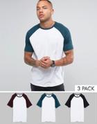 Asos Raglan 3 Pack - Multi