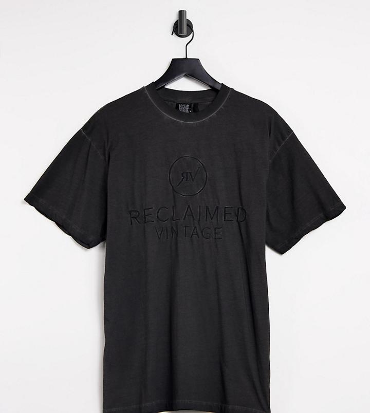 Reclaimed Vintage Inspired Front Print T-shirt In Charcoal-brown