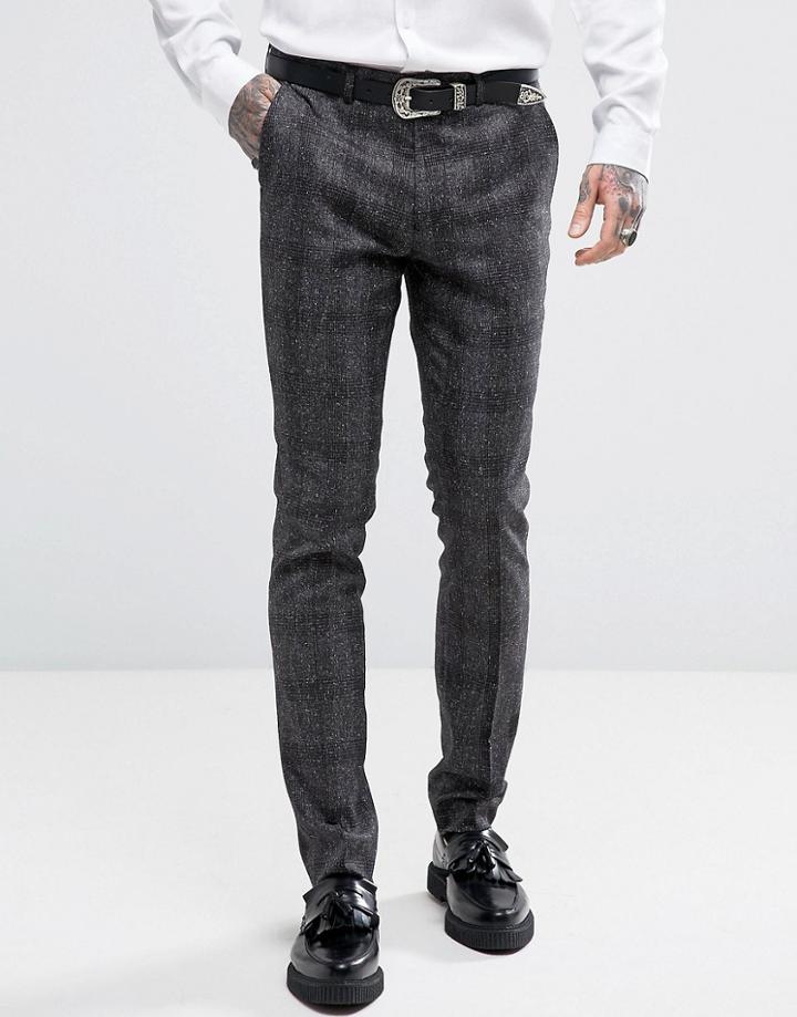 Rudie Skinny Nep Check Suit Pants - Gray
