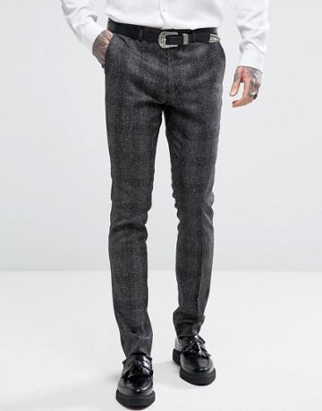 Rudie Skinny Nep Check Suit Pants - Gray