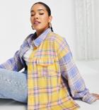 Missguided Plus Spliced Check Shirt-multi