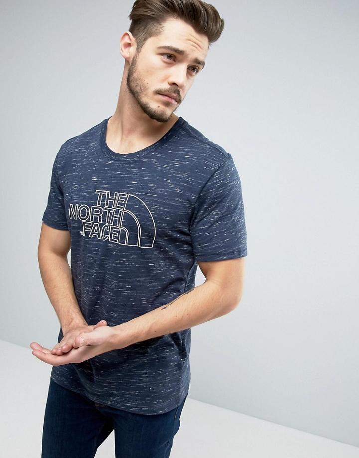 The North Face Easy T-shirt Large Logo In Navy Marl - Navy