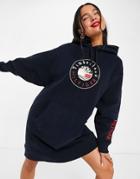 Tommy Hilfiger X Timberland Logo Hoodie Dress In Navy