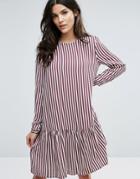 Selected Femme Striped Dropped Waist Dress - Multi