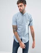Farah Steen Short Sleeve Shirt Slim Fit 2 Color Oxford Buttondown In Gray - Gray