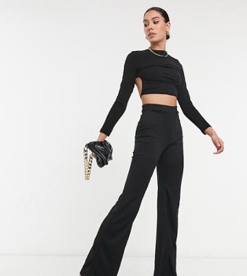 Club L London Tall Wide Leg Flare In Black