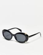 Aj Morgan Oversized Retro Sunglasses In Black