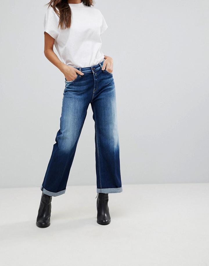 Replay Wide Leg Skater Jean - Blue