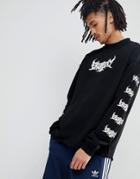 Fairplay Caesar Oversized Long Sleeve T-shirt With Logo Print In Black - Black