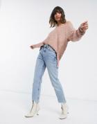 Vila V-neck Knitted Sweater In Pink