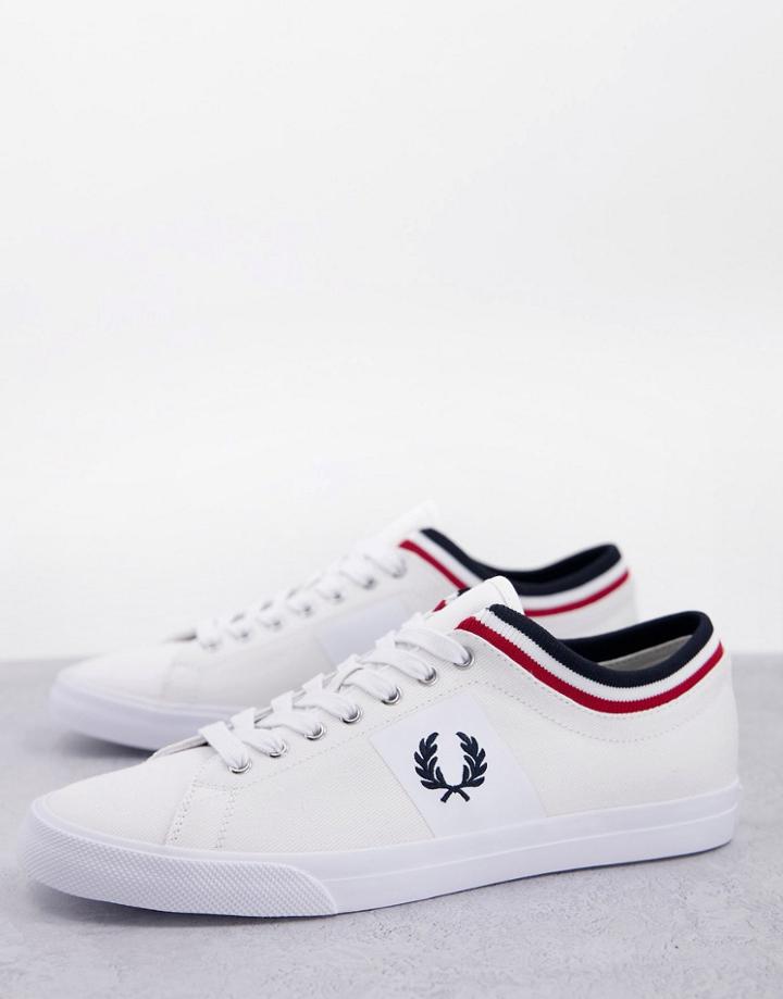 Fred Perry Underspin Tipped Twill Sneakers In White
