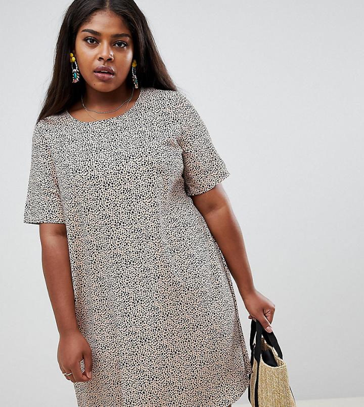 Glamorous Curve Shift Dress In Dalmation Print-pink
