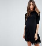 New Look Maternity Jersey Lace Hem Swing Dress - Black