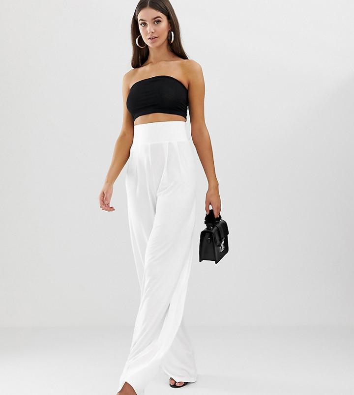 Asos Design Tall Wide Leg Pants With Deep Waistband