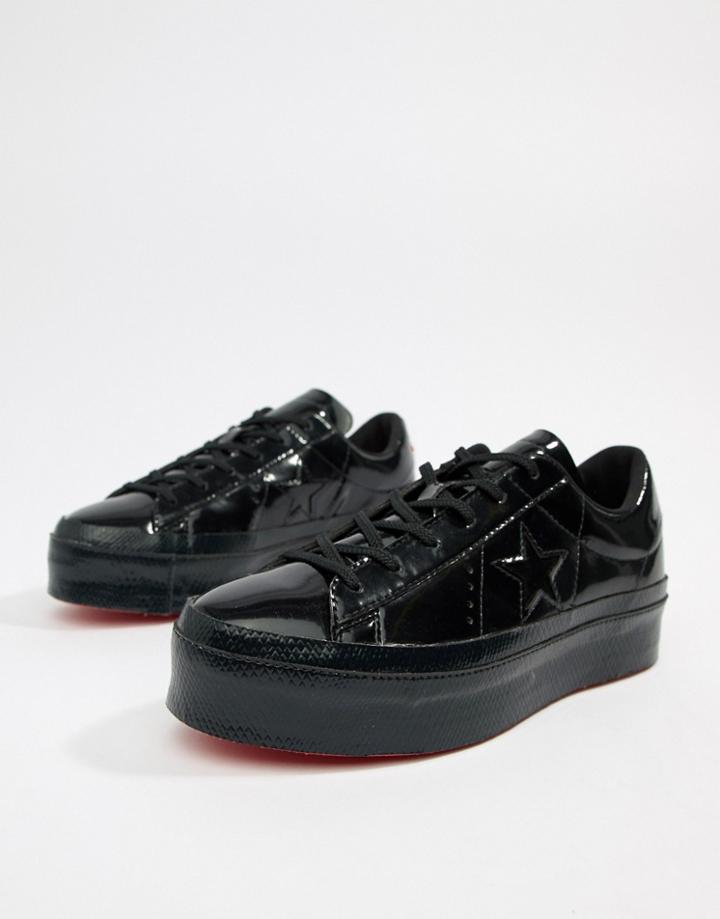 Converse One Star Platform Ox Black Sneakers