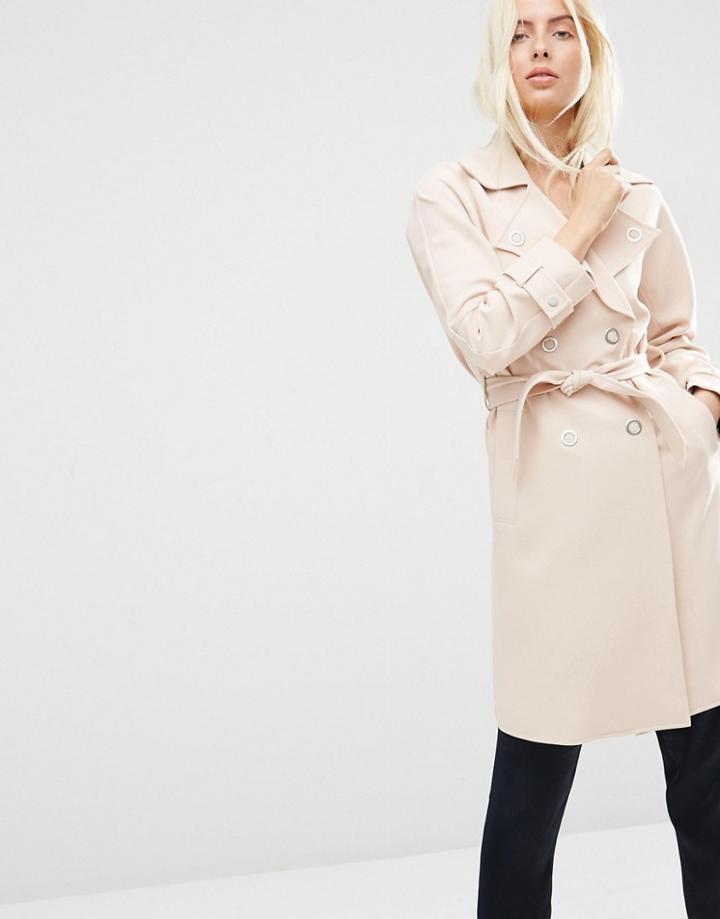 Asos Bonded Trench - Nude