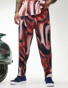 Asos Design Pleated Tapered Joggers In Wave Print - Part Of A Set-multi