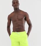 Asos Design Tall Swim Shorts In Neon Yellow - Green