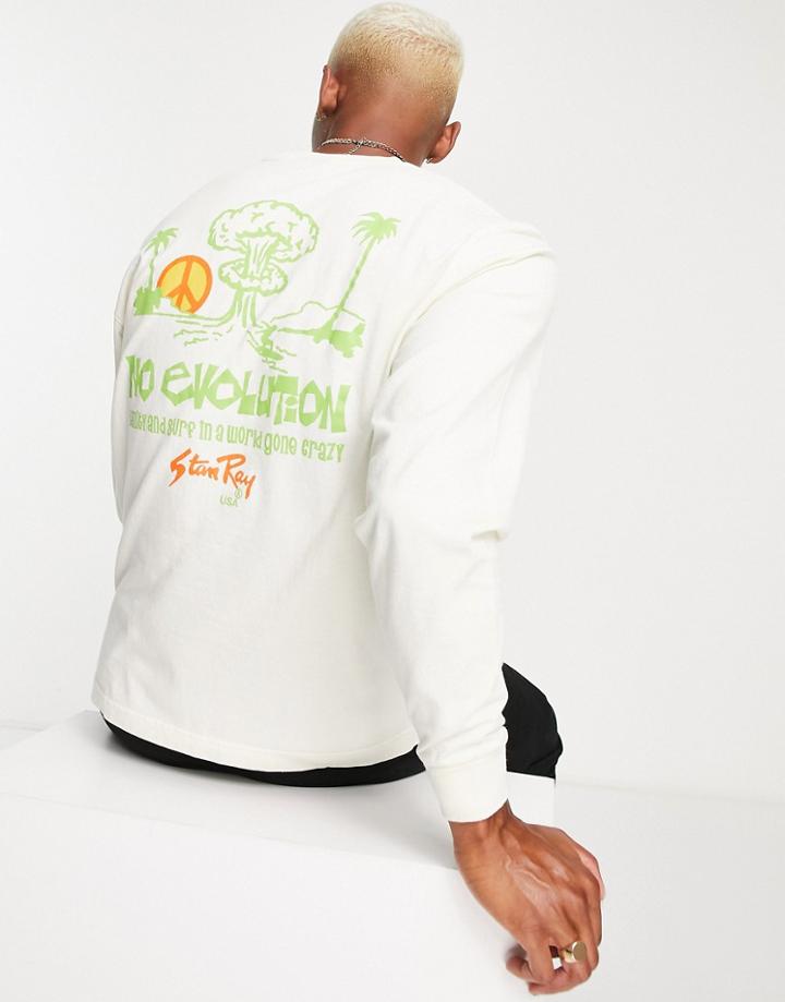 Stan Ray Evolution Backprint Long Sleeve Tee In Beige-neutral