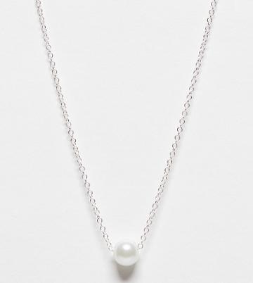 Kingsley Ryan Curve Sterling Silver Necklace With Threadthrough Pearl