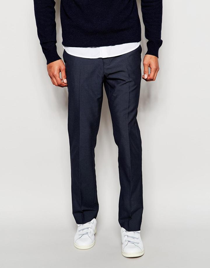 Asos Slim Smart Pants In Blue - Blue