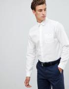 Selected Homme Slim Fit Poplin Shirt With Chest Pocket-white