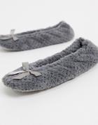 Totes Isotoner Ballet Slippers In Gray-grey
