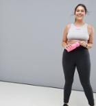Asos 4505 Curve High Waist Sports Legging In Grey Marl - Gray