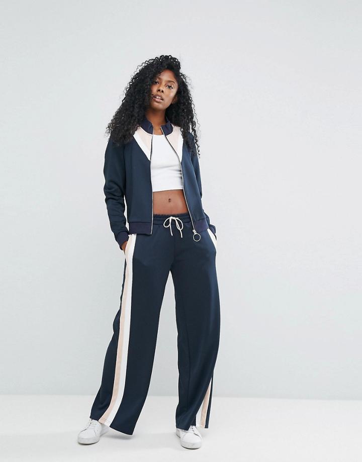 Only Tracksuit Pants With Stripe - Blue