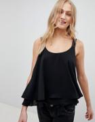 Only Desir Double Layer Tank Top - Black