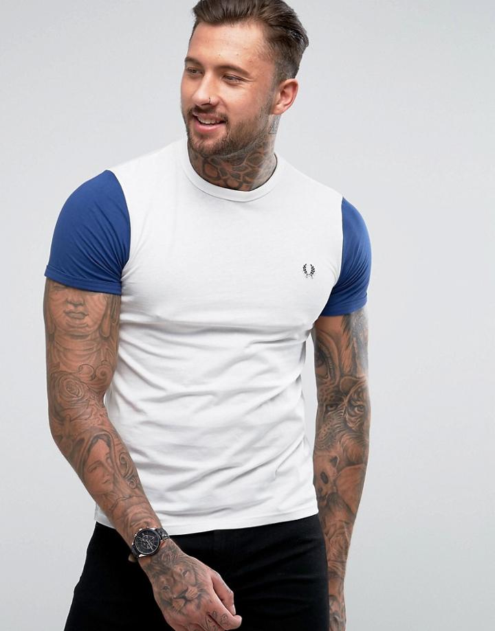 Fred Perry Sports Authentic Slim Fit Color Block Panel T-shirt White - White