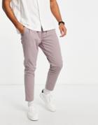 Asos Design Cigarette Fit Chinos In Light Purple