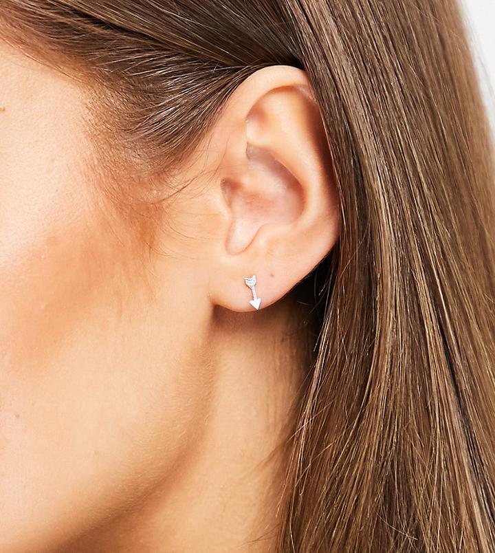 Kingsley Ryan Tiny Arrow Stud Earrings In Sterling Silver