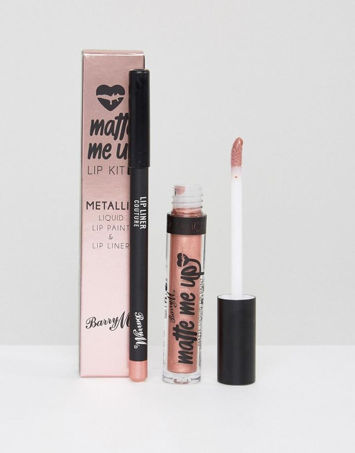 Barry M Matte Me Up Liquid Metallic Lip Kits - Pink
