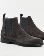 Allsaints Harley Suede Chelsea Boots In Gray-grey