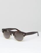 Gucci Round Sunglasses In Tort & Clear - Brown