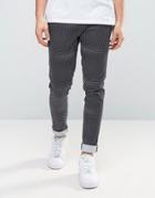 Asos Super Skinny Smart Pant With Polka Dot Print - Black