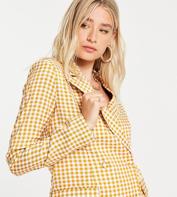 Unique21 Tall Blazer In Beige Check Set-neutral