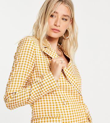 Unique21 Tall Blazer In Beige Check Set-neutral
