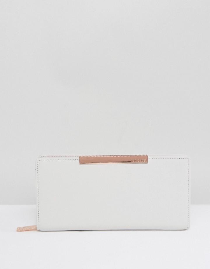 Ted Baker Textured Bar Zip Matinee Wallet - Gray