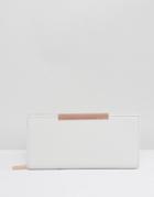 Ted Baker Textured Bar Zip Matinee Wallet - Gray