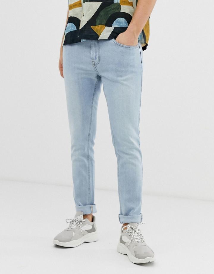 Bershka Skinny Jeans In Light Blue