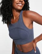 Weekday Polyamide Seamless Yoga Tank In Steel Blue - Part Of A Set - Navy