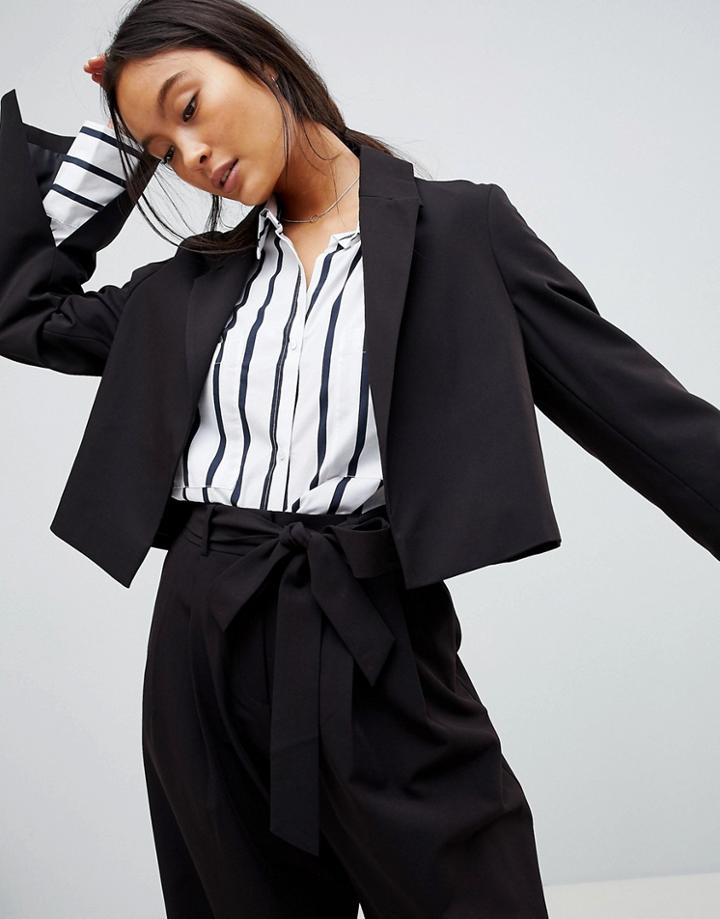 Asos Design Mix & Match Crop Blazer - Blue