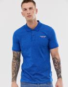 Jack & Jones Core Slim Fit Chest Branding Polo In Blue Melange