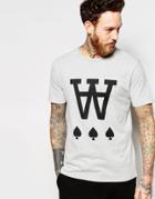 Wood Wood T-shirt With Spades Print In Gray - Gray