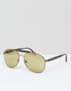 Giorgio Armarni Aviator Sunglasses Matte Gold - Black