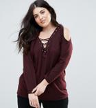 New Look Curve Cold Shoulder Sweater - Red