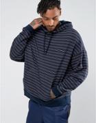 Asos Oversized Hoodie With Stripes - Navy